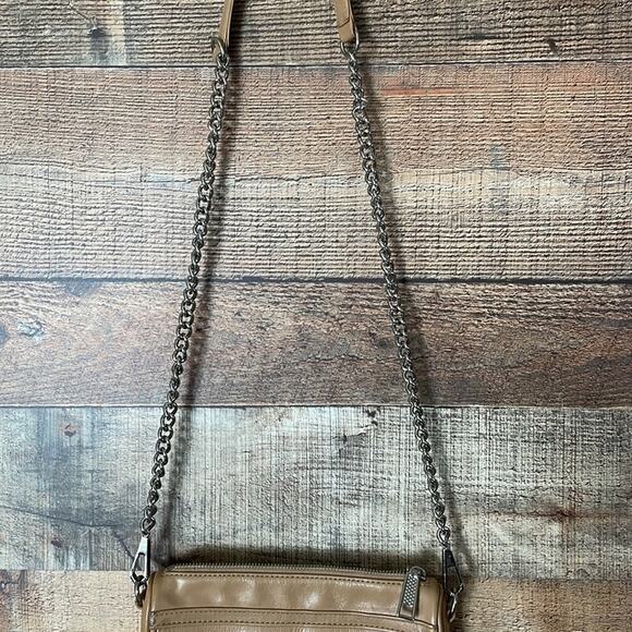 Rebecca Minkoff Mini Mac Crossbody Bag Purse Tan Leather Chain Strap - Picture 3 of 13